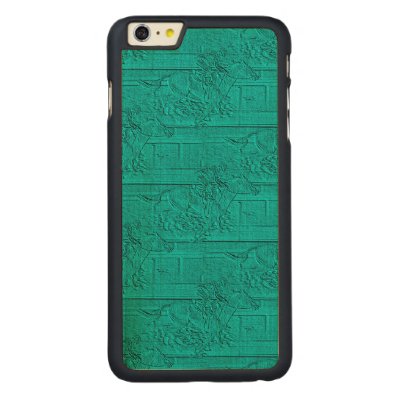 Teal Etched Look Horse Racing Silhouette Carved® Maple iPhone 6 Plus Case