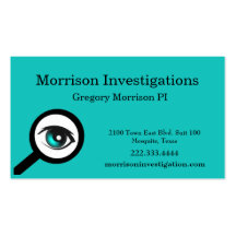 Teal Eye Private Investigation Business Card