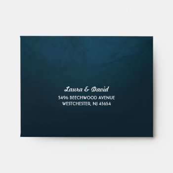 Teal Fade & White Moon & Stars Rsvp Return Envelopes by juliea2010 at Zazzle
