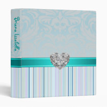 Teal Fanciful Faux Jewel Baby Album Binder