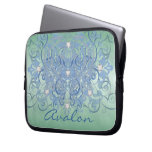 Teal Fantasy Diamond Green Frosted Laptop Sleeve