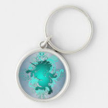 Teal Fantasy Urban Unicorn Keychain