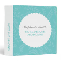 Teal Fern Foliage Pattern Binder binders