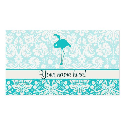 Teal Flamingo Business Card (front side)