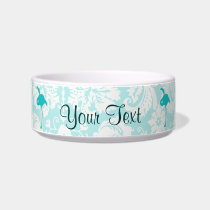 Teal Flamingo Pet Food Bowl