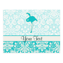 Teal Flamingo Postcard