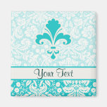 Teal Fleur de lis Magnet