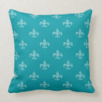 Teal Fleur de Lis pillows