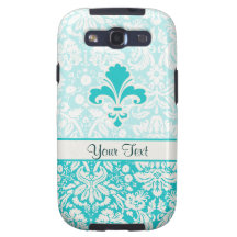 Teal Fleur de lis Samsung Galaxy SIII Cover