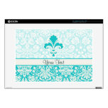 Teal Fleur de lis Skins For Laptops