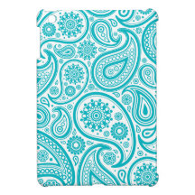 Teal Floral Paisley Monogram Pattern Cover For The iPad Mini
