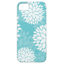 Teal Floral Pattern Cases iPhone 5 Covers