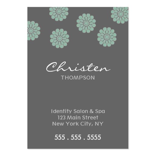 teal flower business cards