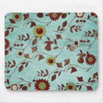 Teal Flowers mousepads