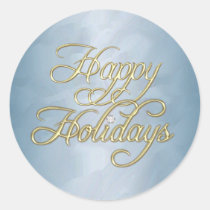 Teal Foil Happy Holidays Diamond Sticker