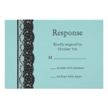 Teal French Lace RSVP Personalized Invite