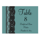 Teal French Lace Table Numer Postcard