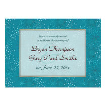 Teal Galaxy WEDDING invitation invitations