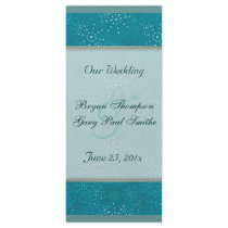 Teal Galaxy WEDDING program Personalized Rack Card