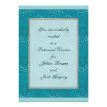 Teal Galaxy WEDDING Rehearsal Dinner invite invitations