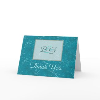 Teal Galaxy WEDDING Thank-You card card