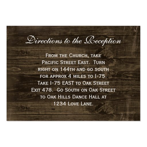 Teal Gerber Daisy Wedding Reception Direction Card Business Card (back side)