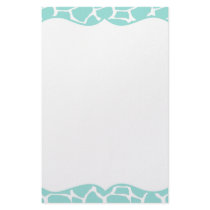 Teal Giraffe Print Stationery