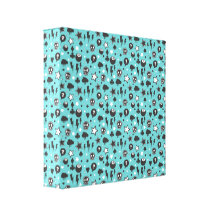 Teal Girly Punk Pattern Stretched Canvas Prints