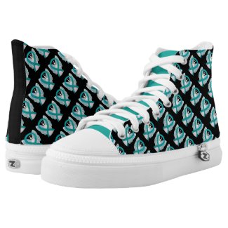 Teal Green Awareness Ribbon Angel Custom High Tops Printed Shoes