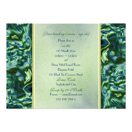 Teal green elegant formal party personalized announcement