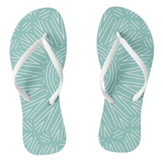 Teal Green Fresh Pattern Flip Flops