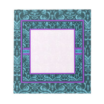 Teal Green Gothic Grunge Elegant Notepad notepads