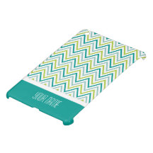 Teal Green Grey Chevron Zigzag Monogram Cover For The iPad Mini