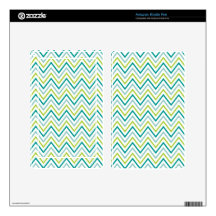 Teal Green Grey Chevron Zigzag Monogram Kindle Fire Skins