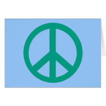 Teal Green Peace Sign Products cards