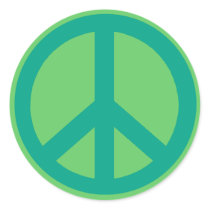 Teal Green Peace Sign Products stickers by Scarebaby Teal Green Peace Sign Products stickers