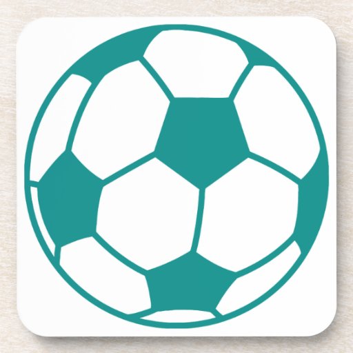 Teal Green Soccer Ball Beverage Coasters | Zazzle