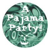 Teal Green Swirling Circles & Hearts Pajama Party sticker