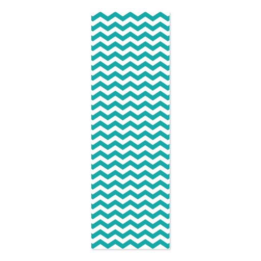 Teal Green White Chevron Zigzag Business Card (front side)