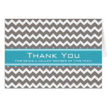 Teal Grey Chevron Employee Appreciation Card