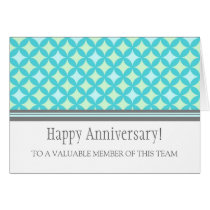 Teal Grey Circles Employee Anniversary Card