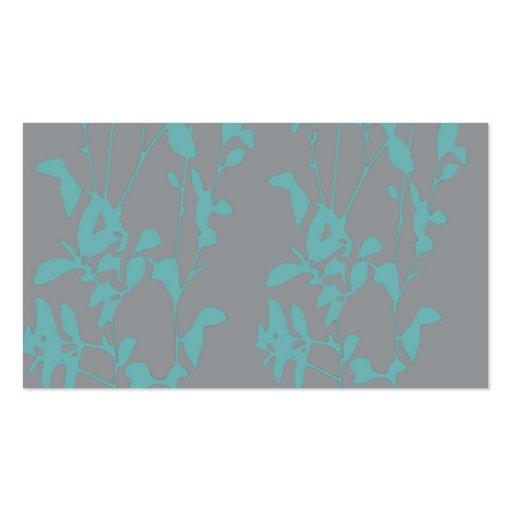 Teal grey retro foliage Profile Card Business Card Template (back side)