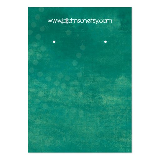 Teal Grunge Background Earring Cards Business Card (front side)