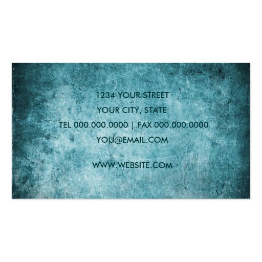 Teal Grunge Business Card (back side)