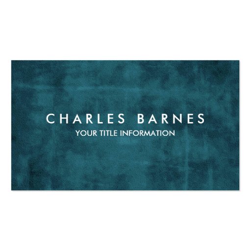 Teal Grunge Business Card (front side)