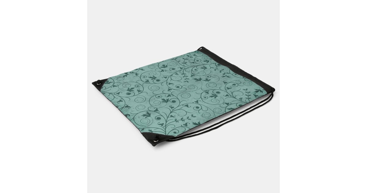 teal drawstring bag