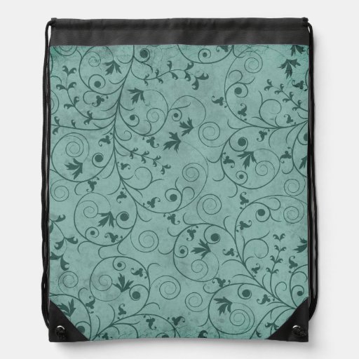 teal drawstring bag