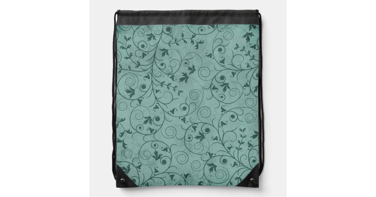 teal drawstring bag