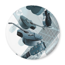 Teal Guitar Collection magnets by DocPixel Teal Guitar Collection magnets