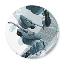 Teal Guitar Collection magnets by DocPixel Teal Guitar Collection magnets